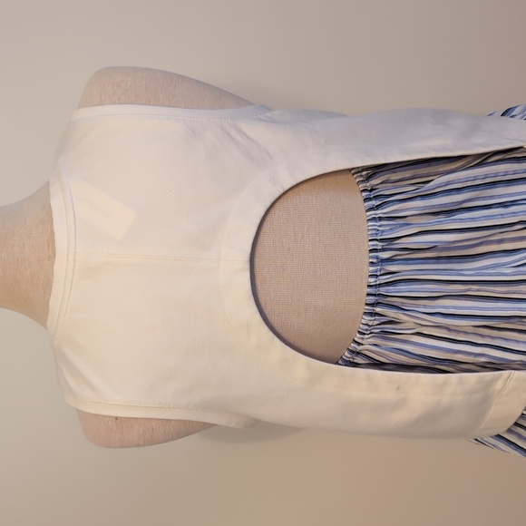 Anthropologie White and Blue Ruffled Tank Top - Picture 5 of 7